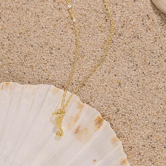 Neiman Marcus 14K Gold-Plated Seahorse Pendant Necklace - Picture 3 of 4